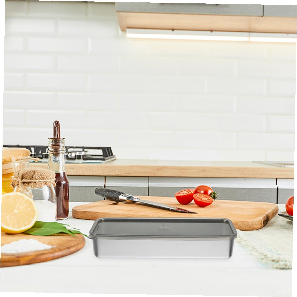 SHINEOFI 2 pezzi Contenitori Ermetici in Acciaio 304 con Coperchio Scatole per Frigorifero per Conservare Frutta Carne e Snack Mantenendo Freschezza e Ordine