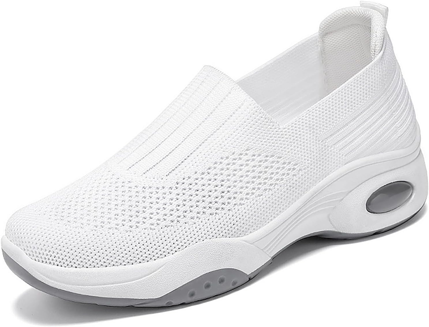 Women's Slip-On Orthopedic Sneakers - Breathable Mesh Knitted Walking Shoes with Wide Width, Arch Support & Non-Slip Sole - Lightweight Low-Top Design for All-Day Comfort