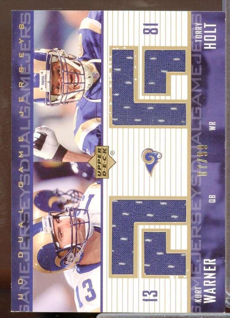 Kurt Warner/Torry Holt Card 2003 Upper Deck Game Jerseys Duals #DGJWH - Unsigned Football Cards
