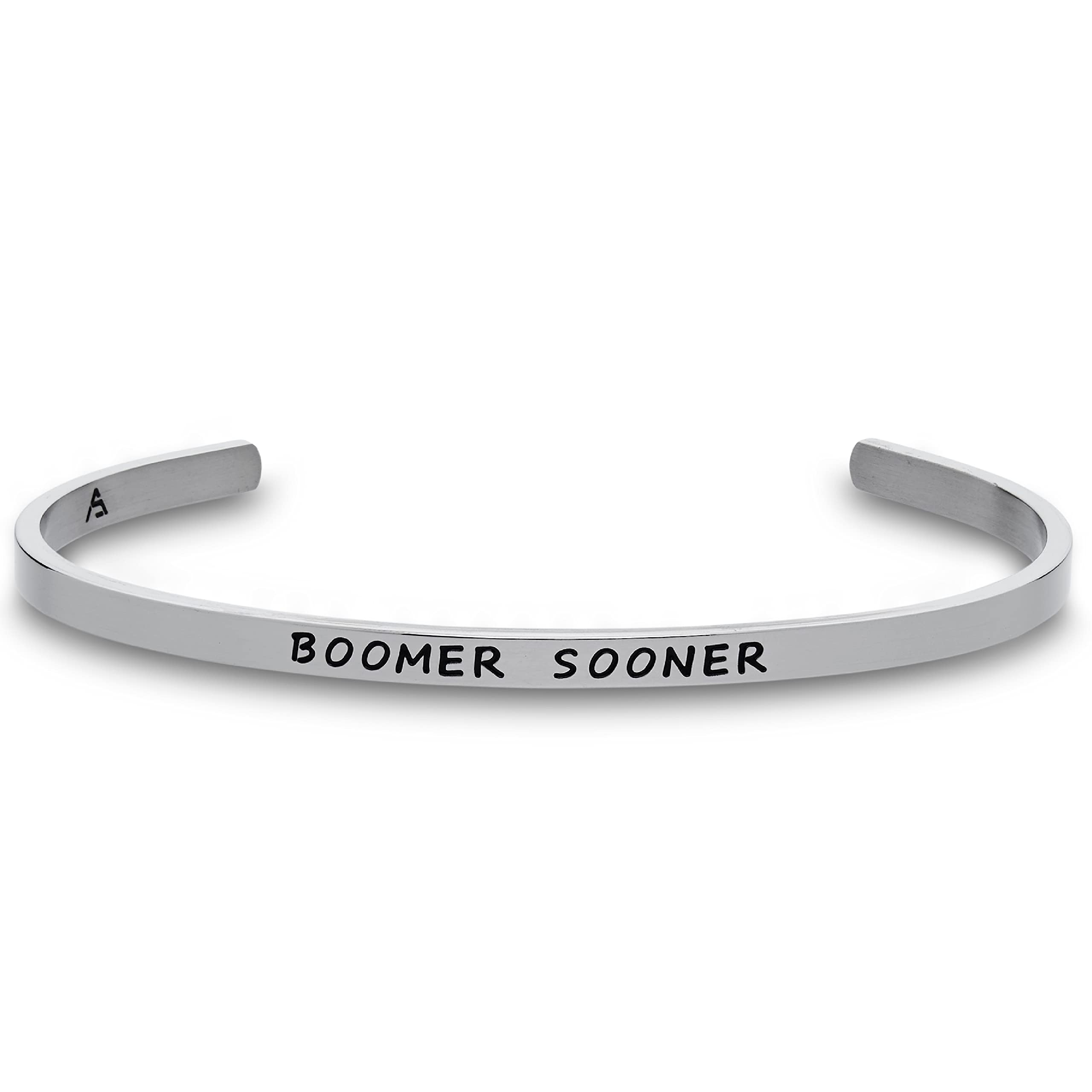 Oklahoma Boomer Sooner Bangle - Adjustable | The University of Oklahoma Bracelet | Oklahoma Sooners Jewelry | Oklahoma Cuff Bracelet
