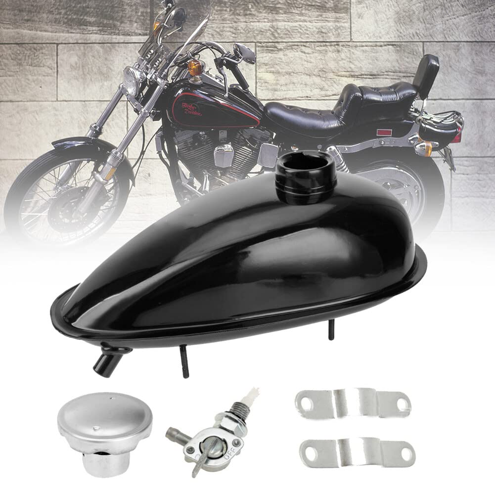 Serbatoio benzina da 2 l, in metallo, per bicicletta modificata, serbatoio del carburante compatibile per 49CC, 66CC, 80CC per moto o bicicletta, serbatoio di riserva per benzina