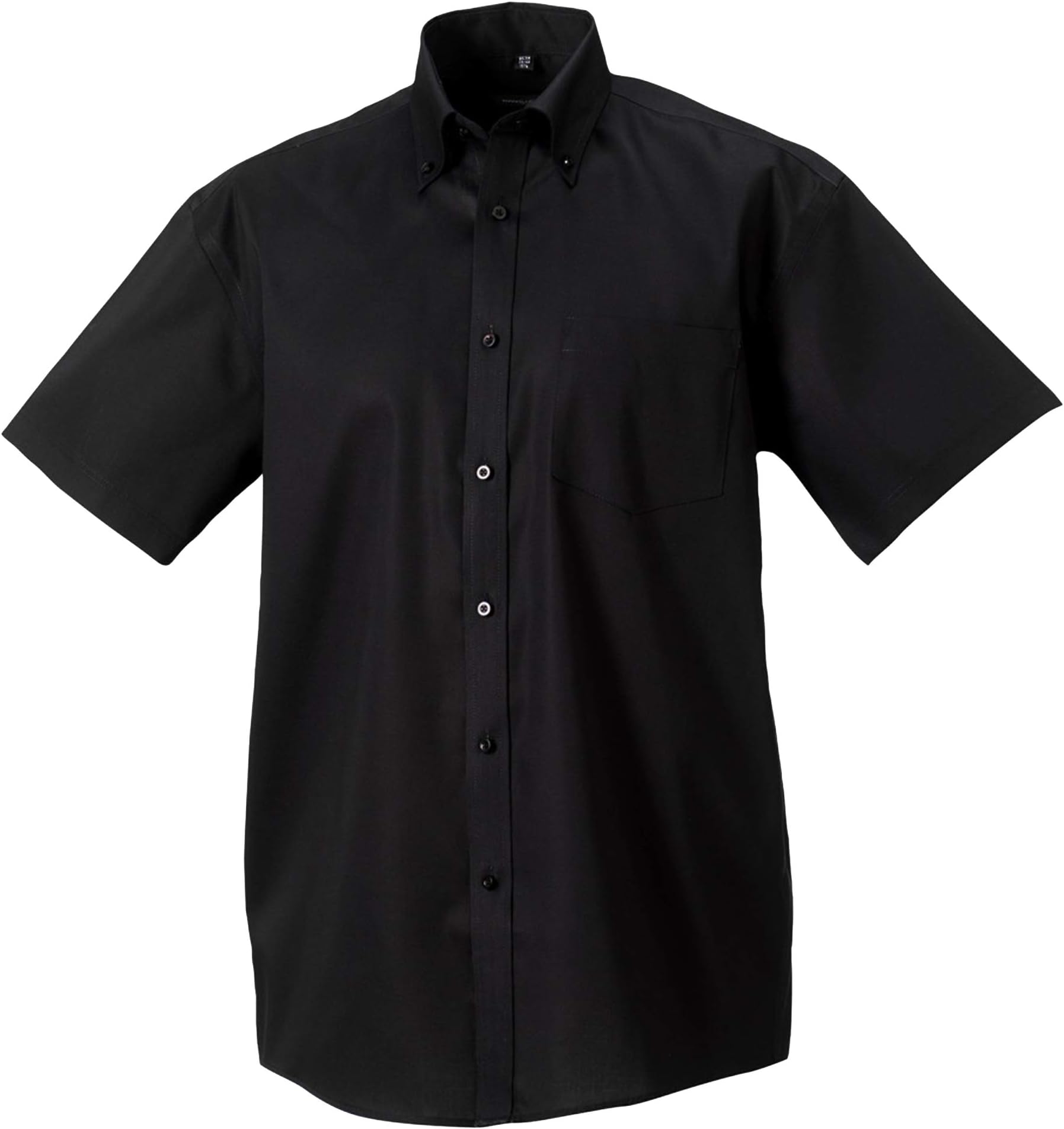 RussellCollection Mens Short Sleeve Ultimate Non-Iron Shirt (17.5inch) (Black)