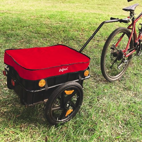 Zelsius Fahrradanhänger Transport | 68 Liter | Transportwagen, Fahrradwagen, Handwagen | Anhänger für Fahrrad, Lastenanhänger mit Kunststoffwanne | Transportanhänger, Transportbox