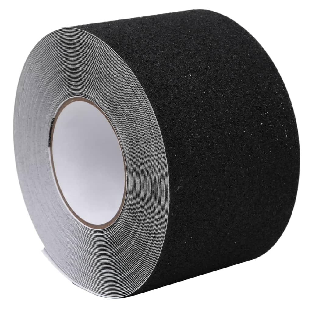 Cinta antideslizante negra 0,1 x 20 m PVC | Para interior y exterior, grano 80, fuerte adherencia, resistente al agua, se puede cortar