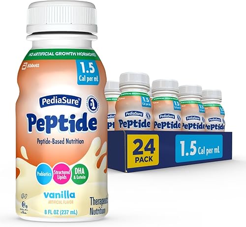 PediaSure Peptide 1.5 Cal, fórmula a base de péptidos, bebida nutricional Sole-Source para alimentación por tubo o nutrición oral, vainilla, botella
