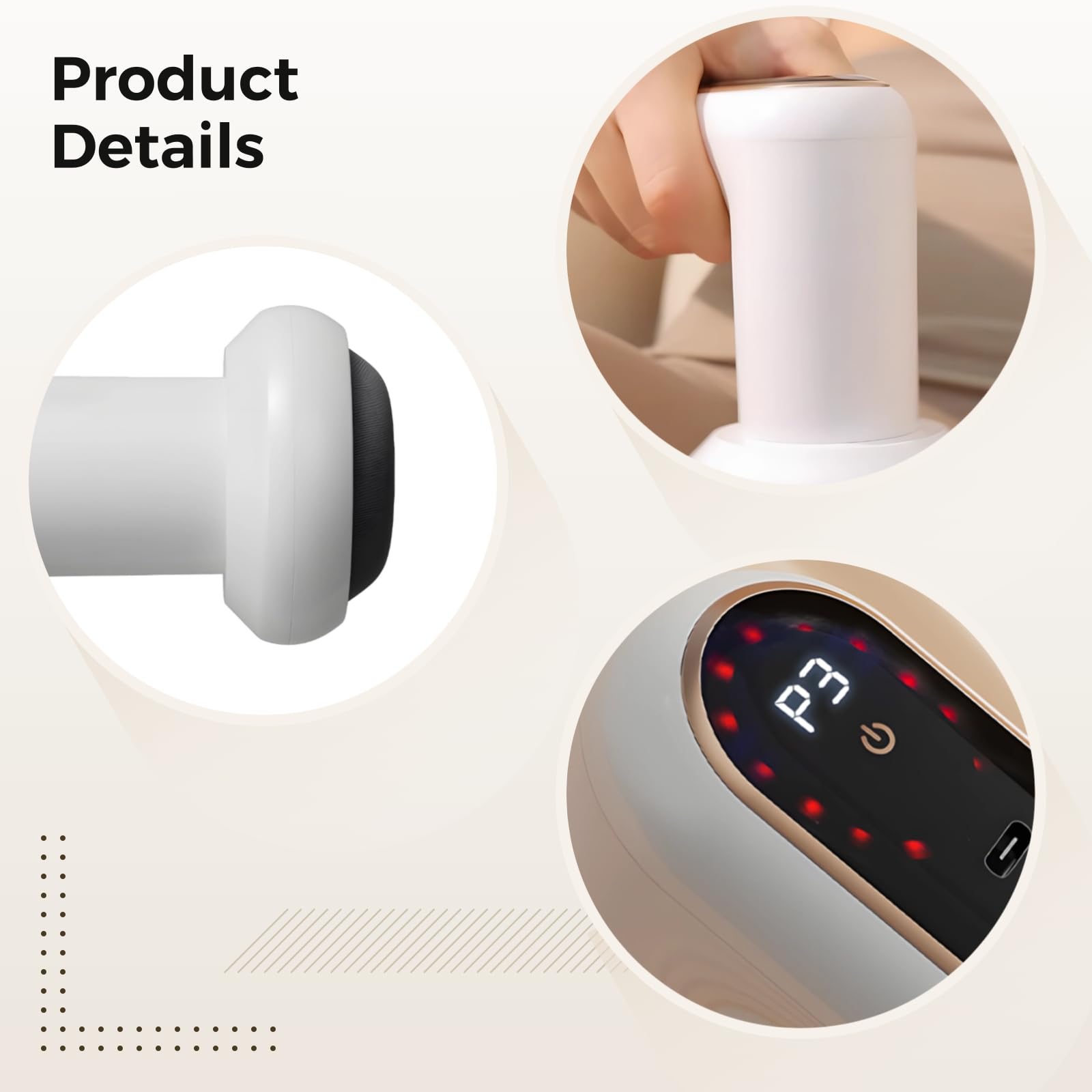 Massaggiatore elettrico anticellulite, modellatore per il corpo, con 5 testine massaggianti, intensità regolabile, display a LED, wireless, design compatto per un efficace rassodamento della pelle