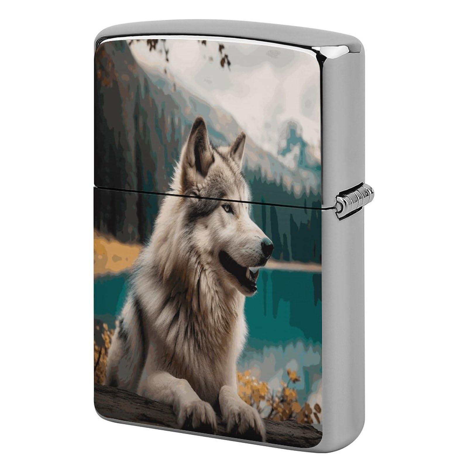 Fekiloot Style Fun Animal Wolf Lighter Case Cover Lighter Holder