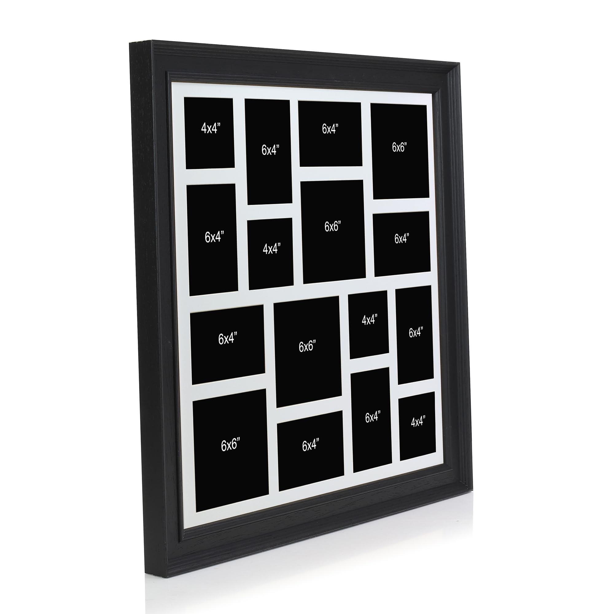 Boldon Framing Black Solid Wood Multi Photo Picture Frame Large Collage Display Multi Opening Hangs Landscape And Portrait