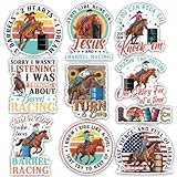 TODOLIA (10Pcs-3in) Barrel Racing Sticker Pack, Horse Barrel Racing Cowgirl Sticker, Western Horse Lover Gift for Women, Decoration for Laptop Tablet Office Planer Helmet Car Truck Vehicles