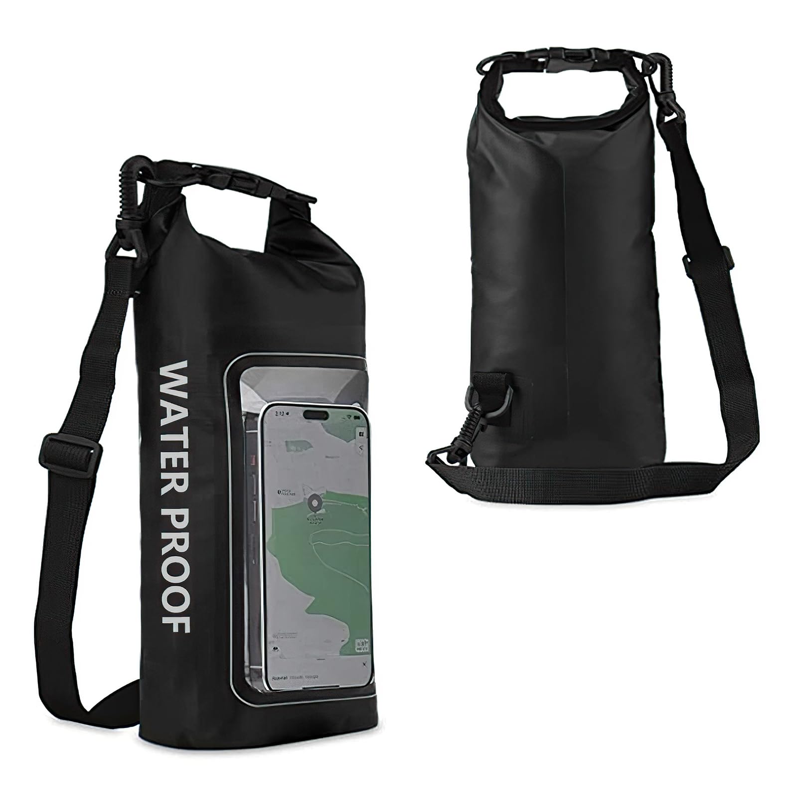 Borsa a Tracolla Impermeabile, Borsa a Tracolla Esterna 2L Borsa Impermeabile per Cellulare 2 in 1 Borsa Impermeabile in PVC Trasparente per Piscina Spiaggia sci Equitazione Mare Pesca
