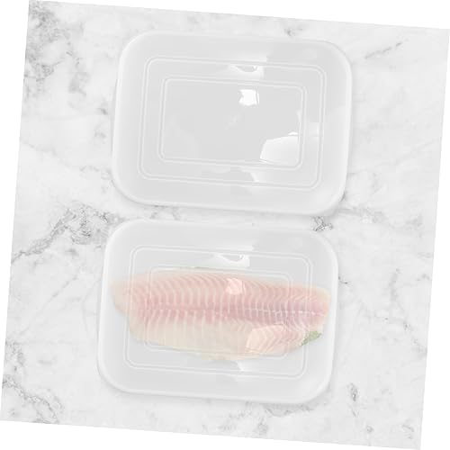 Miniatura 3 de Kichvoe 3 recipientes fríos transparentes para refrigerador, caja de almacenamiento de alimentos reutilizable para tocino, camarones, pescado y