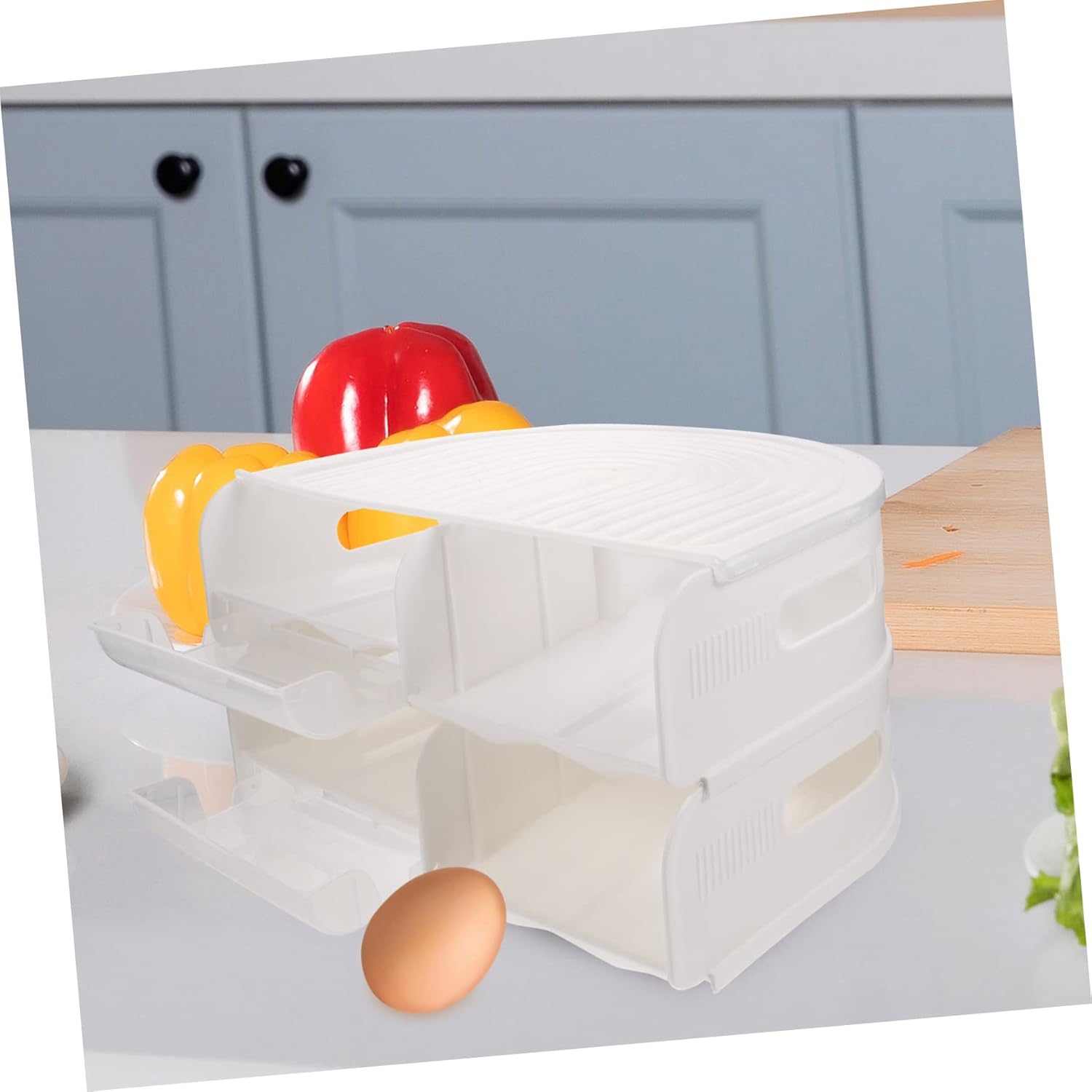 Freezer Box Multi-layer Rolling Holder for Refrigerator with Lid for Fridge