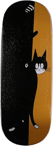 Tabla de diapasones (9.5s nariz corta cola corta) tabla de patinaje de dedos (solo cubierta sin camión sin rueda) (gato negro i)