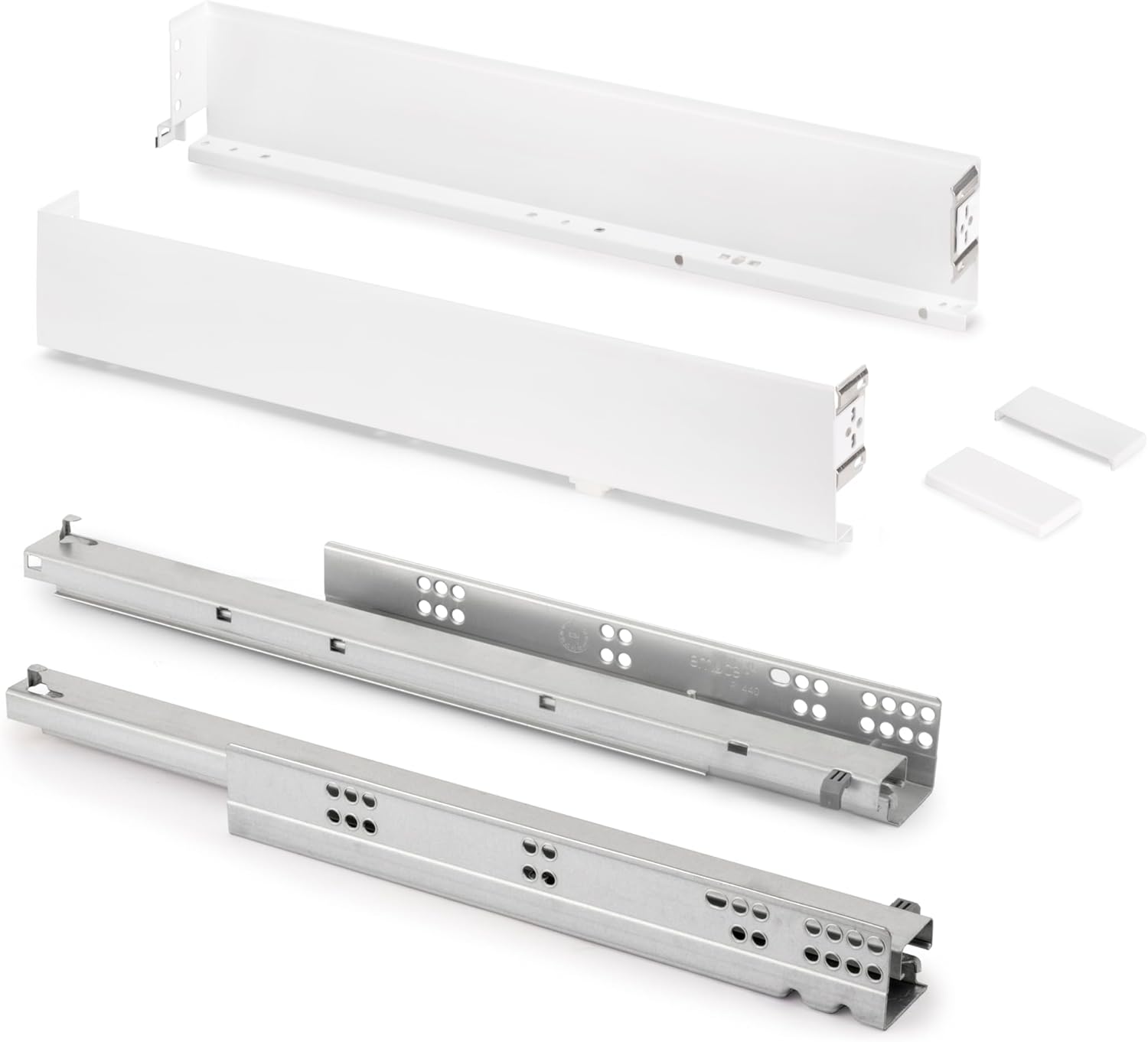 Emuca - External Drawer Simplex 25 kg Height 159 mm Depth 440 mm Steel Painted White