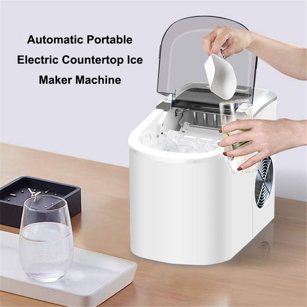 Ice Maker controsoffitto Macchina, 9 Ice Cubes Pronto in 6-10 Minuti, 33 lbs Cubi Proiettile di Ghiaccio in 24H, Ice Maker Elettrico con Scoop, Nero