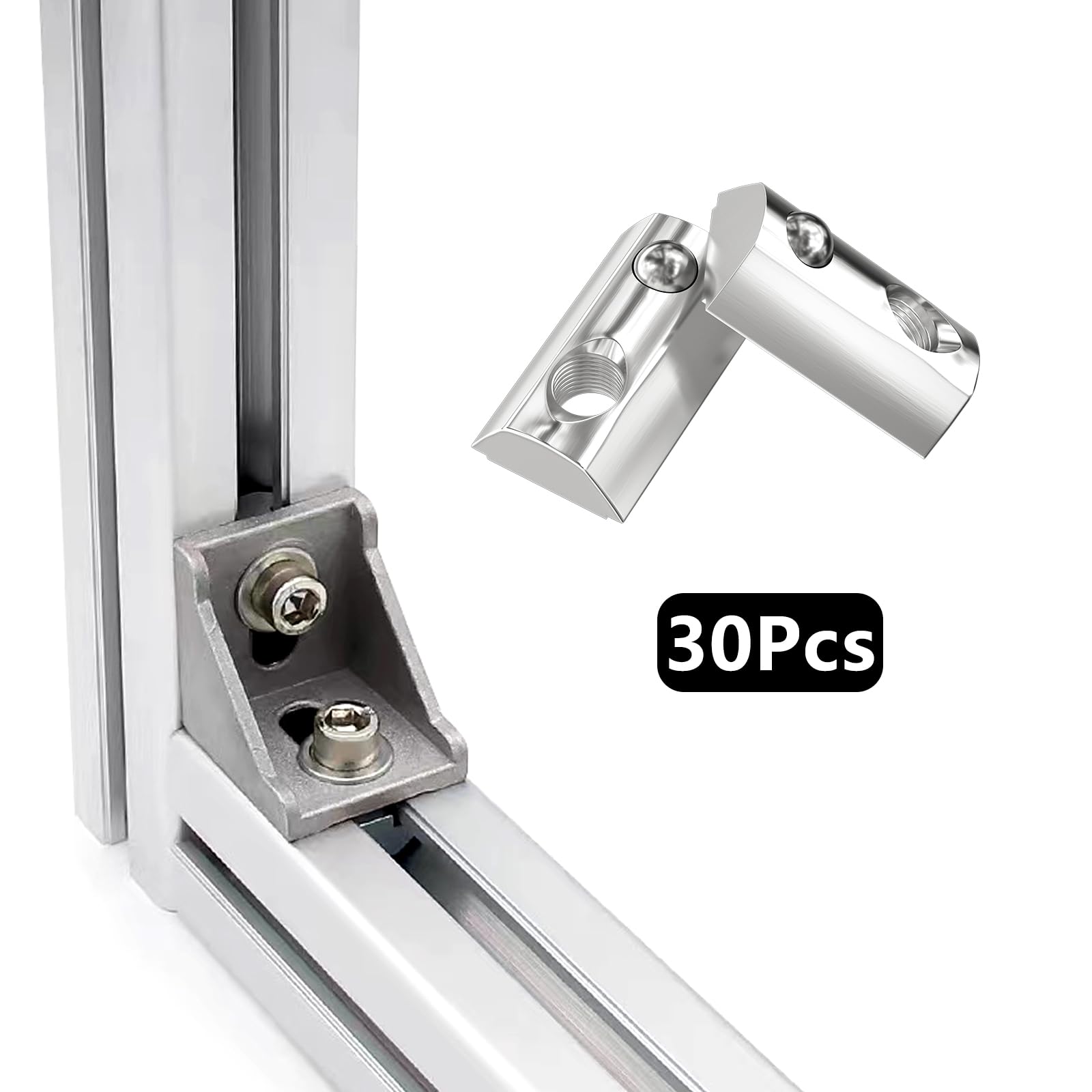 Produktbild von T Nut Hammer Kopfmutter Nutensteine Verzinkter Kohlenstoffstahlverschluss Für Aluminiumprofil (EU40-M6*19.5 * 8