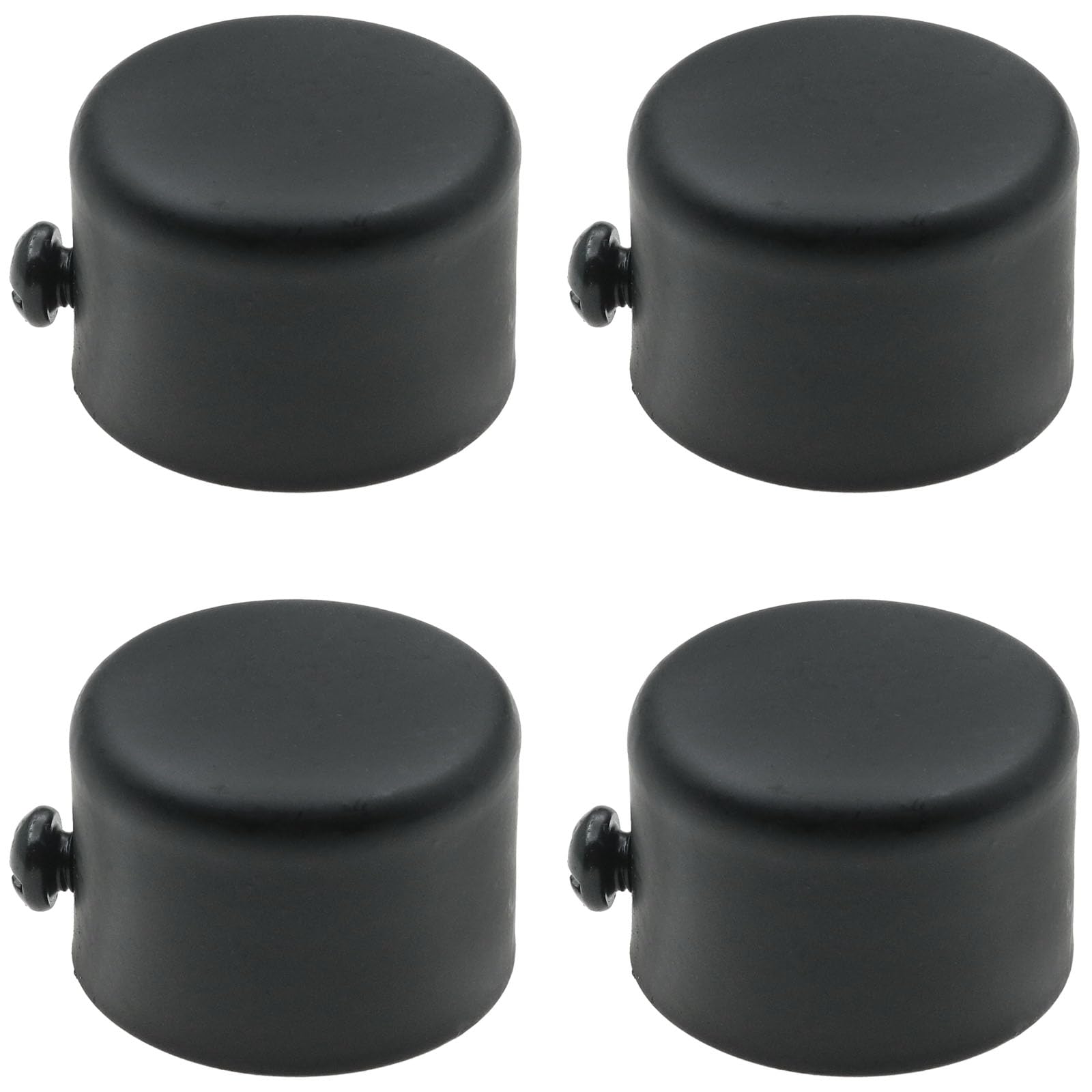 Photo 1 of ***MISSING PARTS***safycaby Curtain Rod Ends Window Curtains Rod End Cap Metal Sealing Finial Caps for 1.1 inch (28 mm) Diameter Curtain Roman Head Black 4 PCS