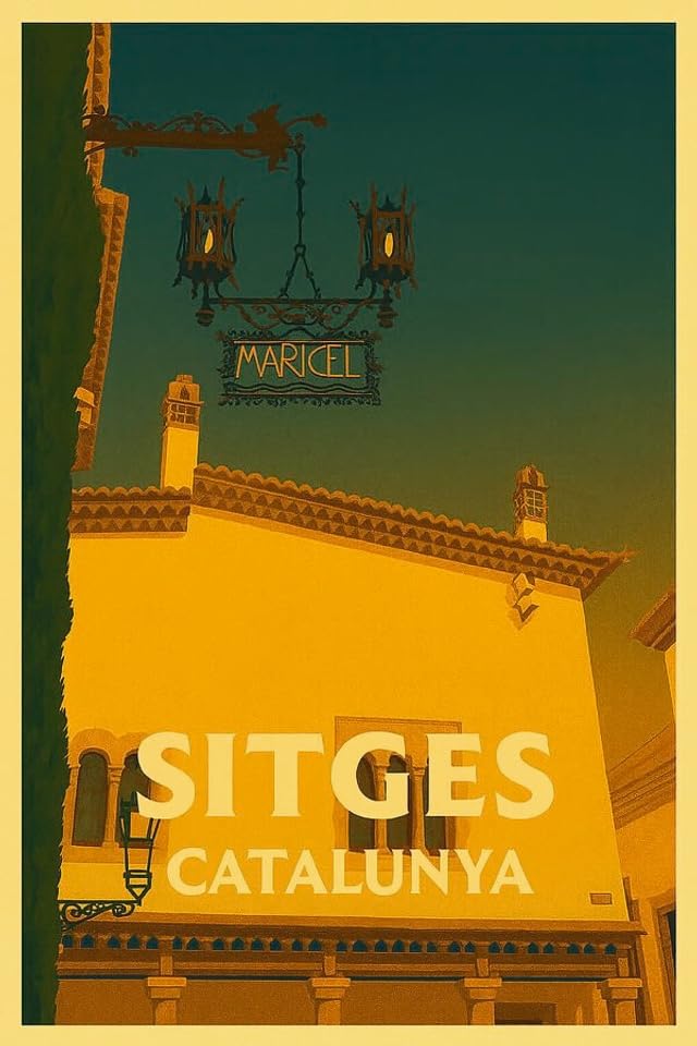 Póster vintage de Sitges para revivir la magia y el sol del Mediterráneo en casa
