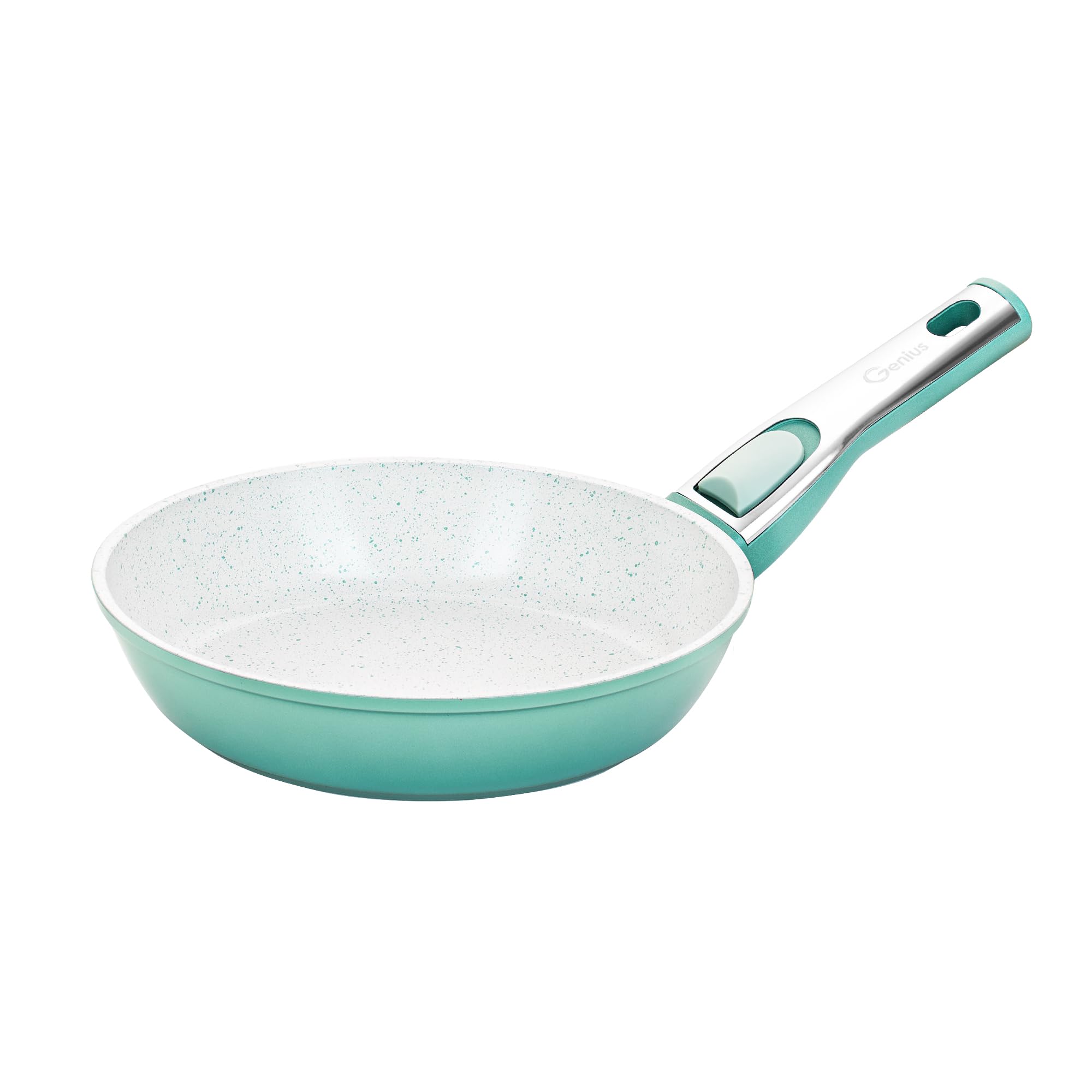 Genius Cerafit Revolution Pfanne 20 CM mit Keramik Antihaftbeschichtung, kleine Bratpfanne, abnehmbarer Griff, alle Herdarten Induktion Backofen Spülmaschinen geeignet, Türkis