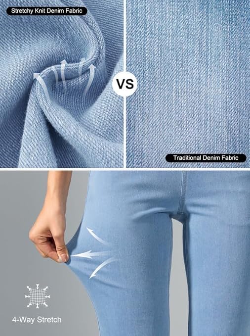 Image of ADBUCKS Women High Rise Flared Jeans High Waisted Bell Bottom Jeans Trendy Stretchy Flare Jeggings with Pockets