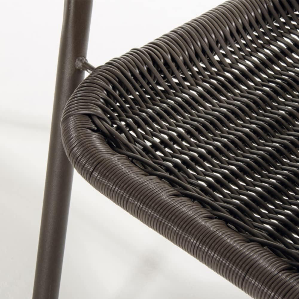 iOS Chair with Metal Frame with Seat and Back in Polyrattan, 53 x 70 x 75 cm