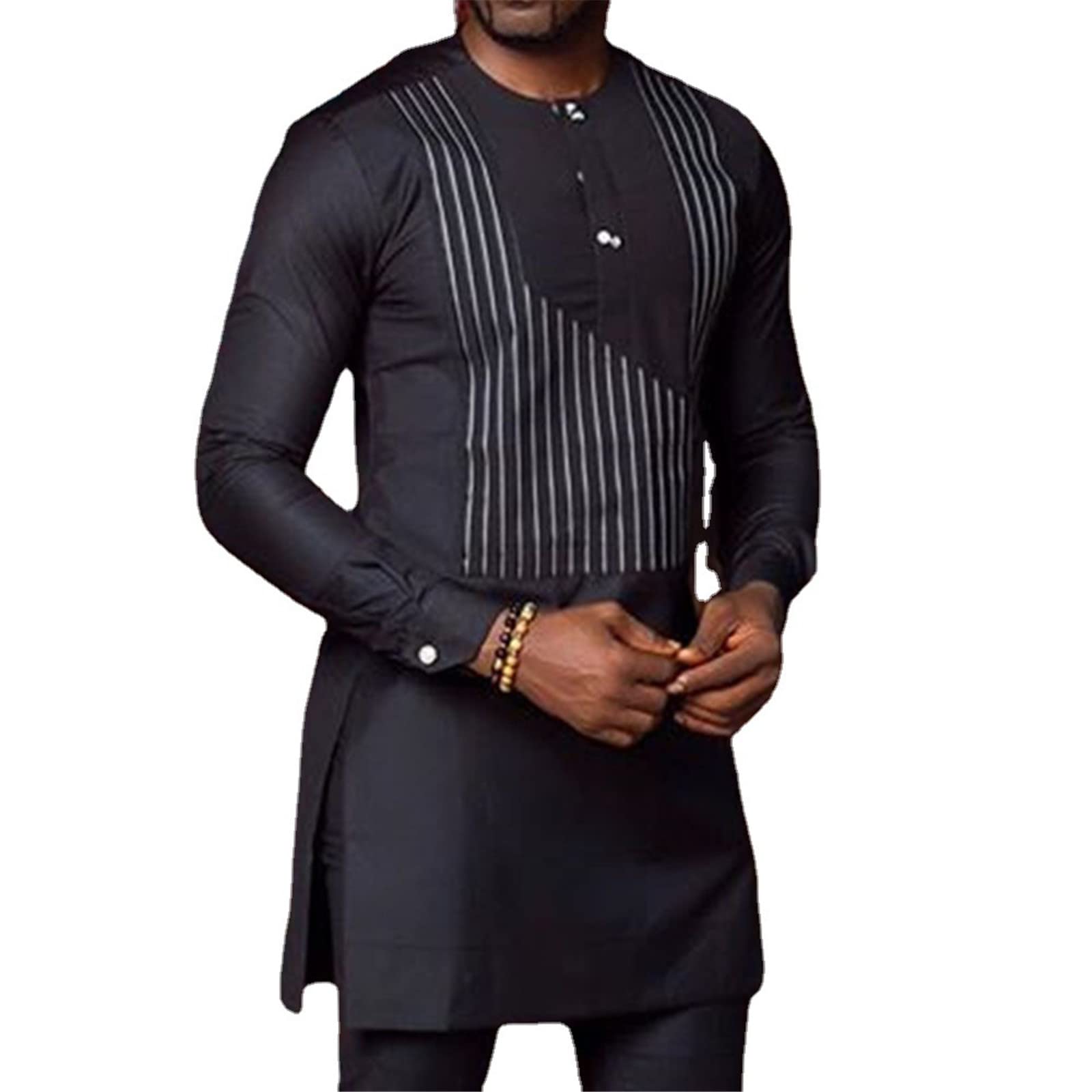 Keephen Men's # 11 African Suit For Tracksuit Dashiki Embroidery Shirts + Pants 2 Piece Set Ankara Outfits Kurta Set