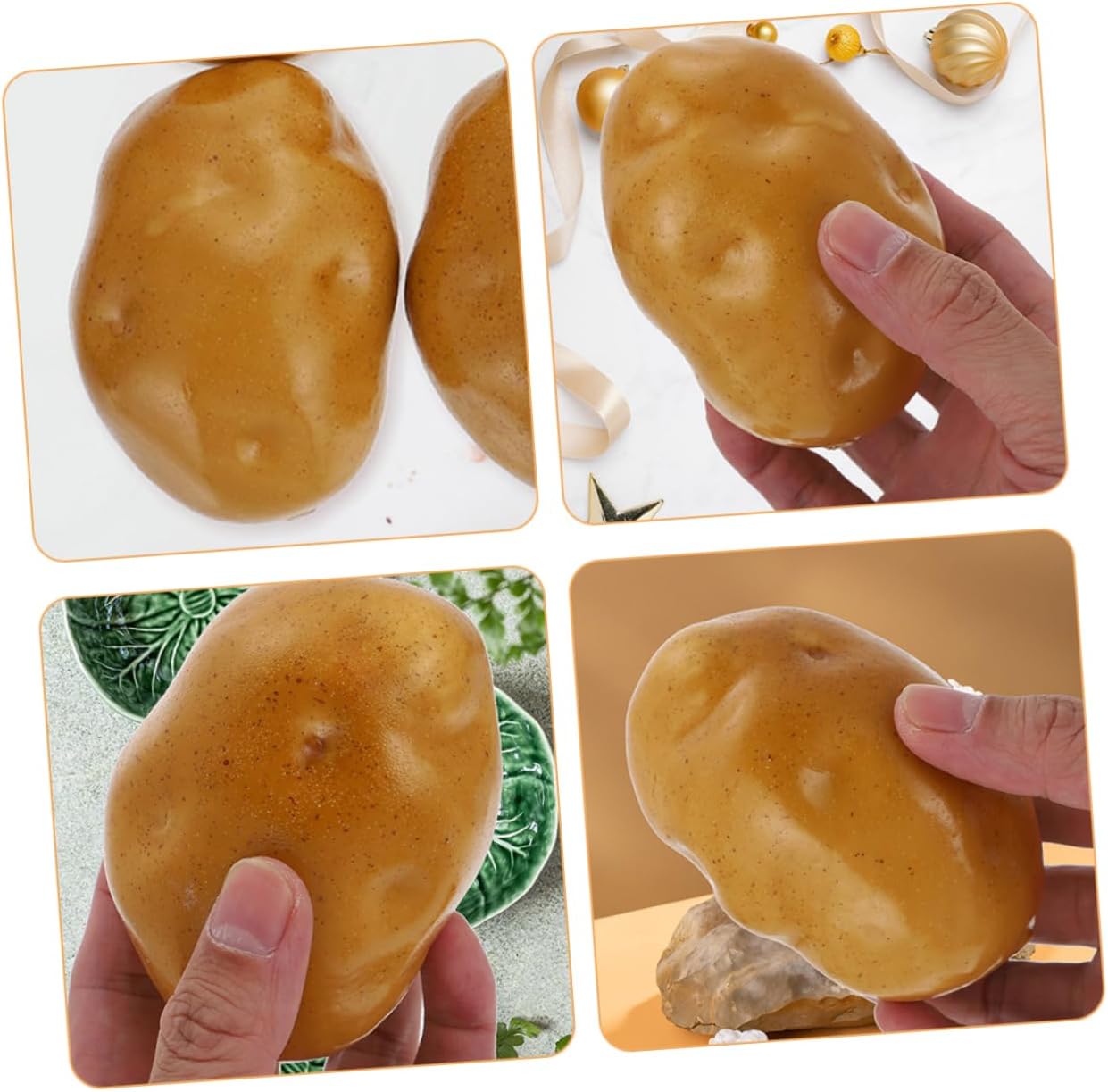 Luxshiny 40pcs Artificial Potato Foam Model Lifelike Vegetable Decor for Realistic Simulation Props for Photography Kitchen and Projects
