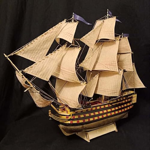 Miniatura 5 de HMS Victory - Rompecabezas de madera 3D para manualidades, modelo de corte láser, kits para construir para adultos 1:200