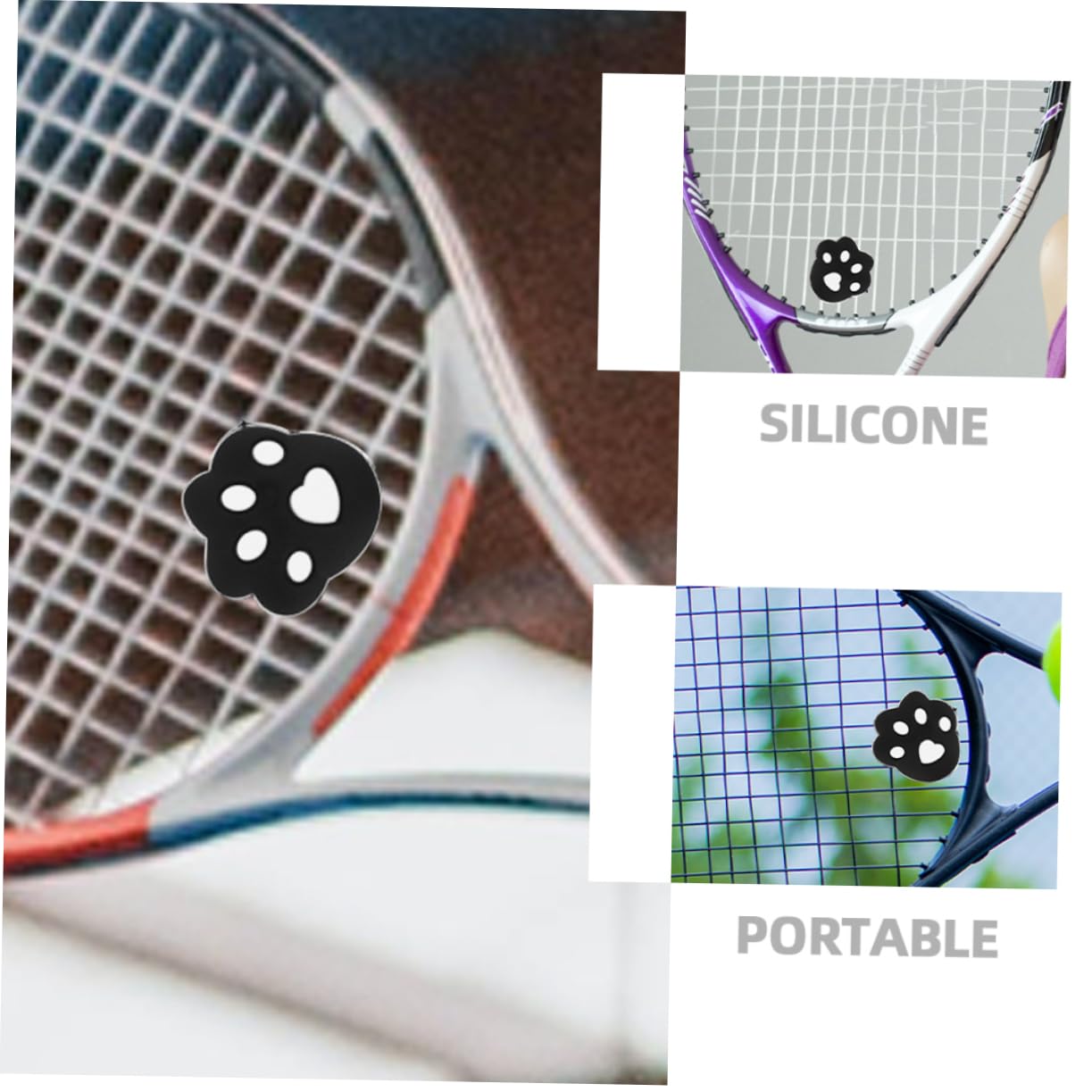 ARTSEWPLY 4Pcs Silicone Tennis Racket Vibration Dampeners Tiny Shock Absorbers for Improved Game Performance Easy to Install and Secure Ages Claw Design