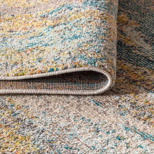 JONATHAN Y Modern Abstract Vintage Waterfall Blue/Brown/Orange Indoor Area Rug, 3x5, Contemporary POP, Easy-Cleaning for Living Room, Bedroom, Kitchen, Pet Friendly, Non-Shedding (CTP106A-3) - Image 8
