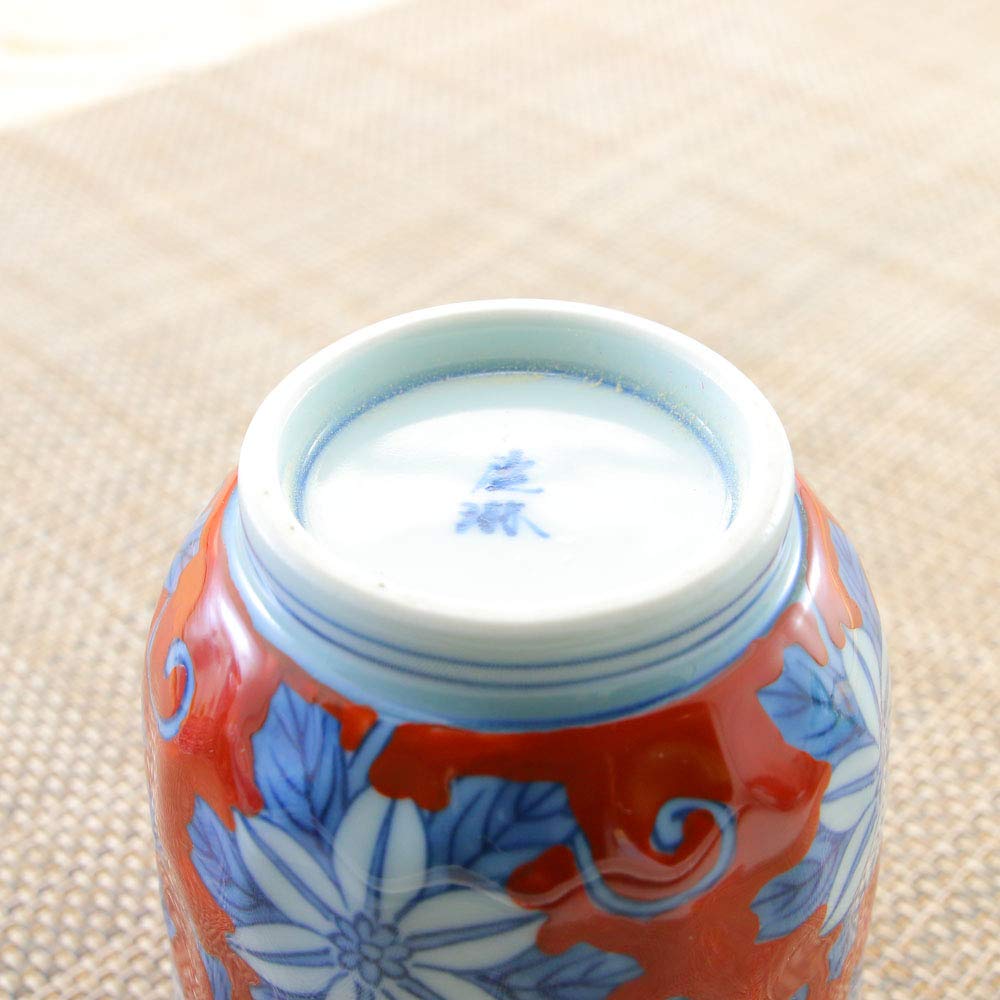 Amazon | 湯呑（湯飲み茶碗） 有田焼 波佐見焼 錦鉄仙花湯呑（赤