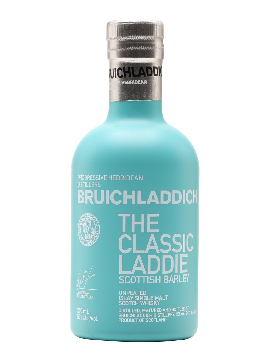 Bruichladdich The Classic Laddie 10 Year Old Scottish Barley, Unpeated Islay Single Malt Scotch Whisky, 1 x 200ml Bottle - Packaging May Vary