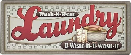 Miniatura 6 de Abreeze Alfombra de pasillo de lavandería de granja, alfombra vintage para lavandería, alfombra de respaldo de goma, alfombra de pasillo de piso,