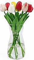DARENYI 8 Inch Clear Glass Vase for Flowers, Centerpieces & Home Decor - Large 3.34" Opening, Sturdy Base