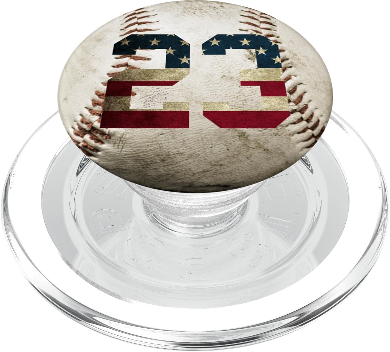 Baseball number 23 with American USA flag phone stand PopSockets PopGrip: Swappable Grip for Phones & Tablets PopSockets MagSafe PopGrip for iPhone