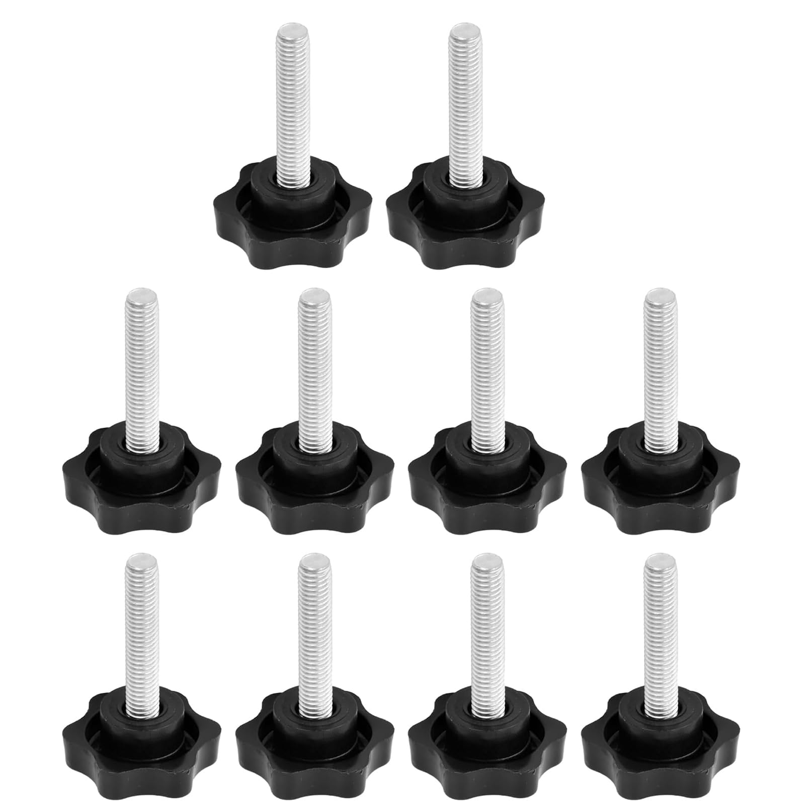Pack of 10 star grip screws, screws with handle M6 x 30 mm, star screw, M6 thumb screw, thumb screw, star grip nut
