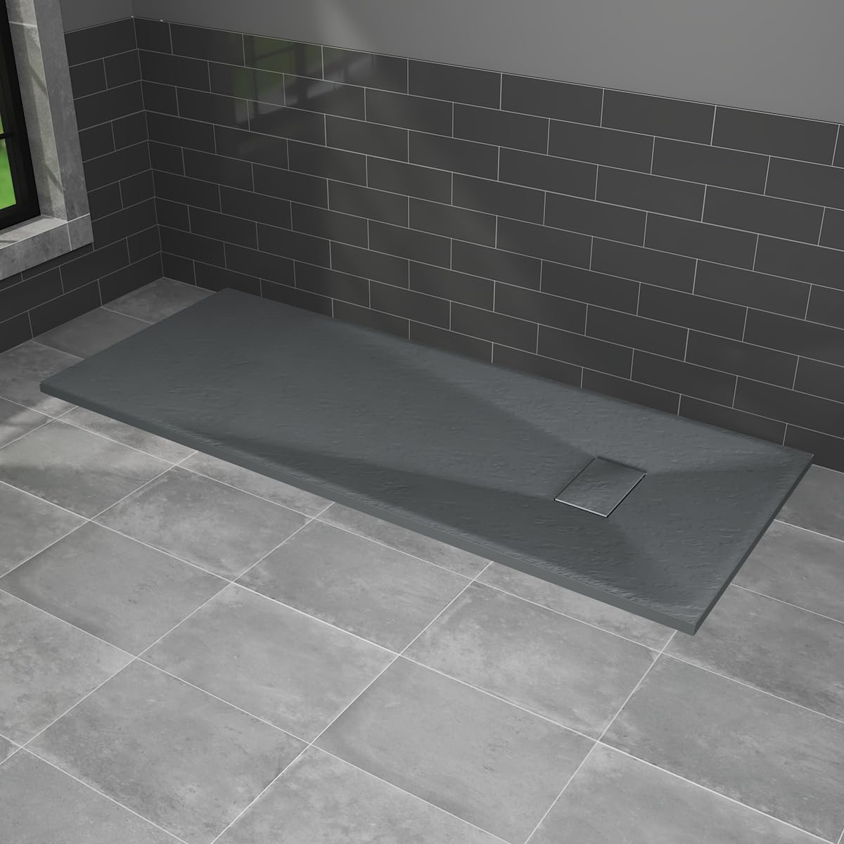 Blümme SMC Shower Tray Rectangle Anthracite Shower Base 1800x700mm