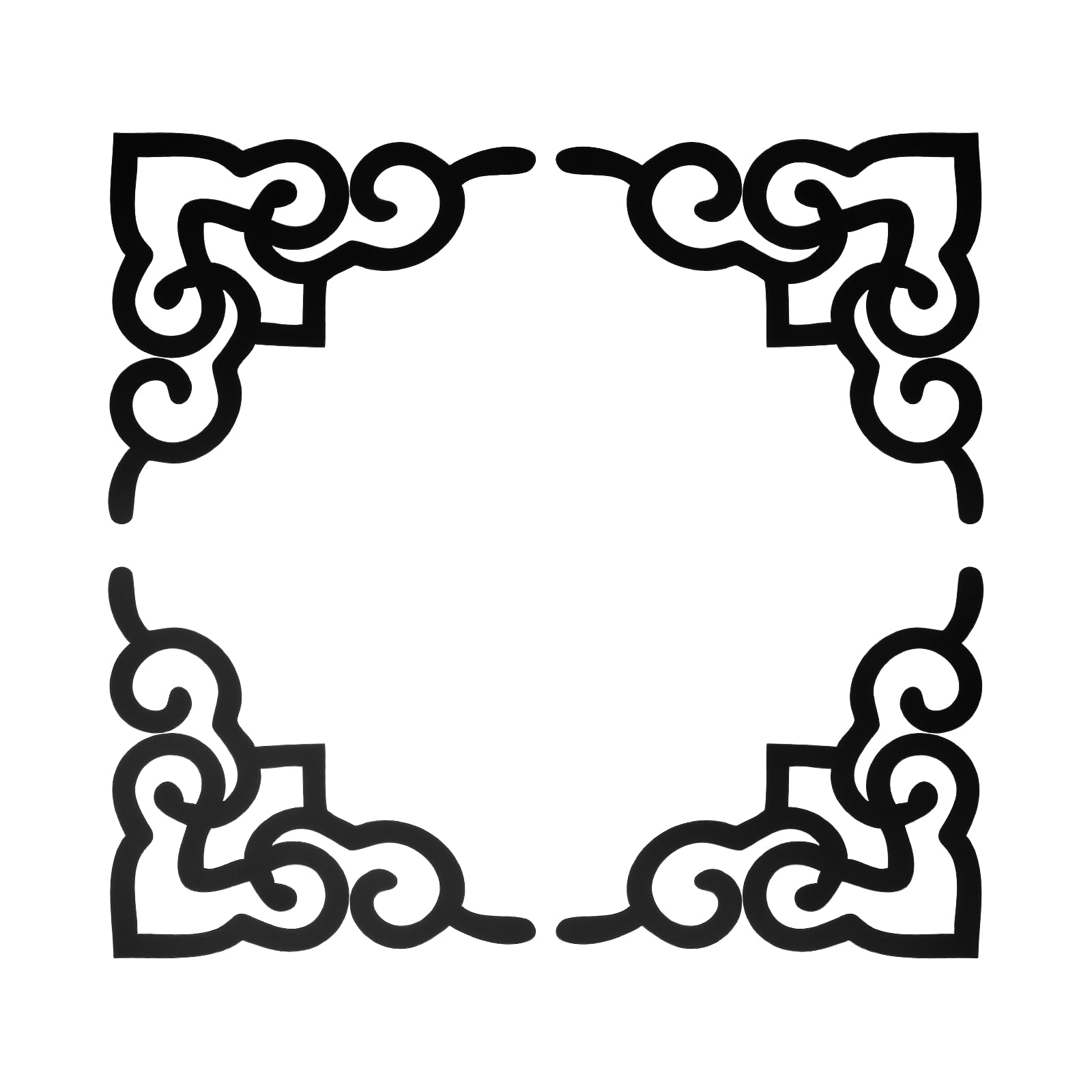 sourcing map 4 Pcs Hollow Mirror Wall Stickers, Acrylic Corner Decor Stickers Self Adhesive Mirror Stickers for Bathroom Living Room Bedroom Ceiling Office Decal (Black, 7.9 x 7.9)