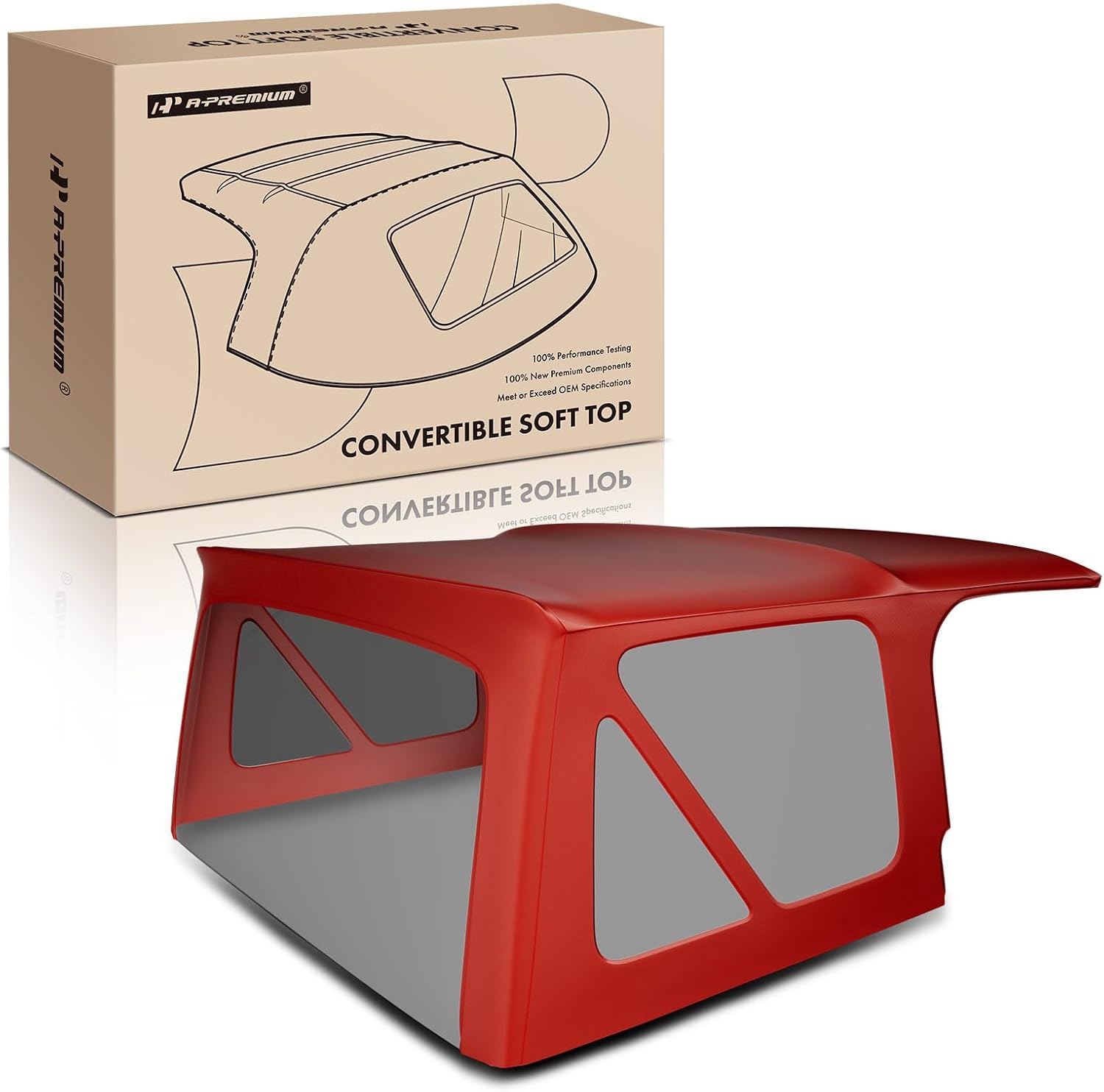 A-Premium Burgundy Convertible Soft Top Compatible with Jeep TJ Series Wrangler, TJ, 1997-2006, Fits 2 Door Only
