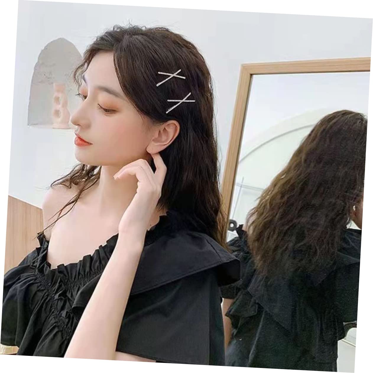 Housoutil 48 Piezas pasador de pelo de diamante accesorios para el cabello de mujer pasadores de pedrería para mujer decoración de horquillas de de imitación Gancho bien