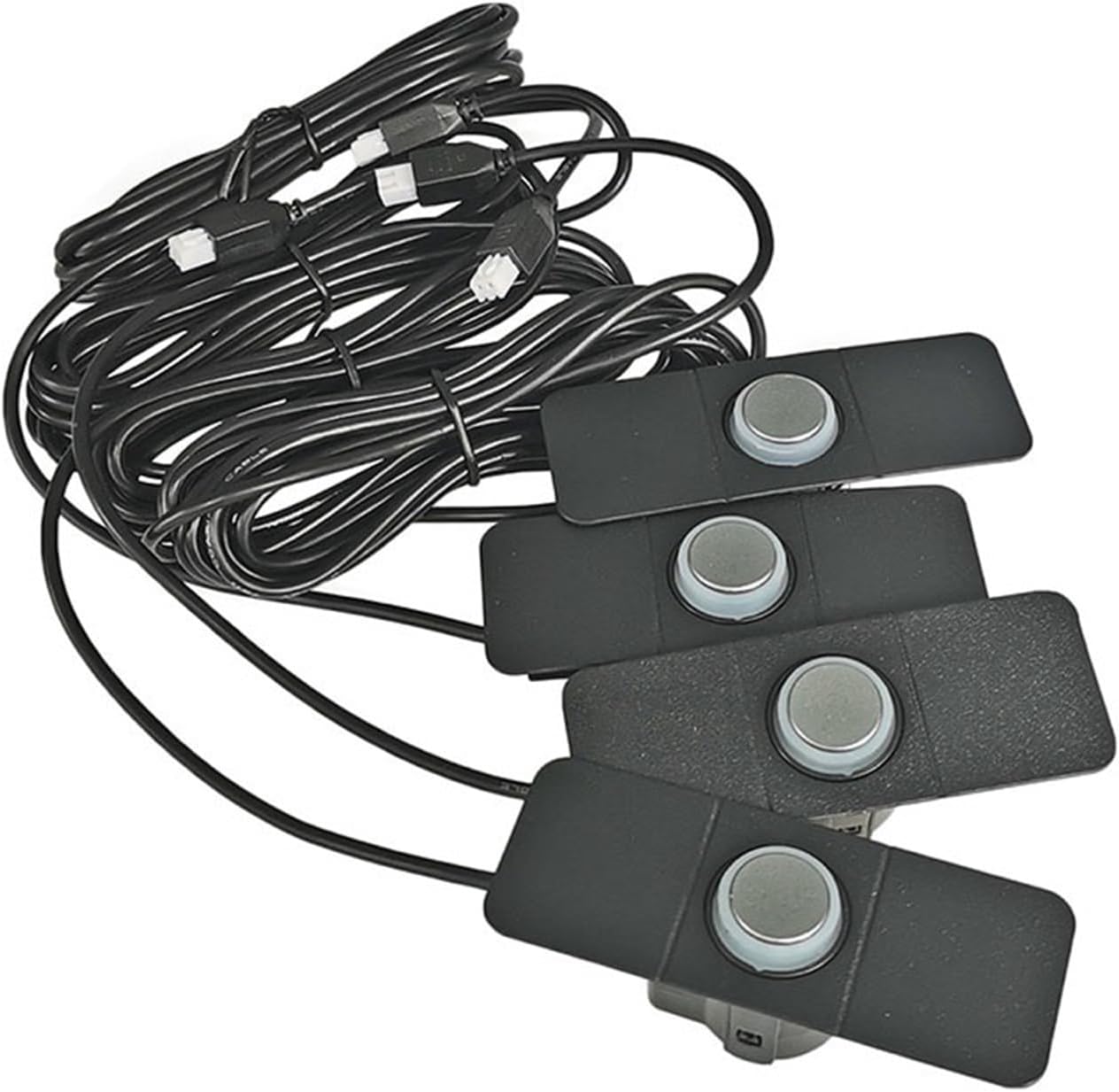 Car Parking Sensor Parking Radar Parking Assistance 14mm Flat Sensors Reverse Radar Sound Buzzer Alarm Sound(Gray)