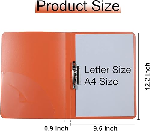 Miniatura 2 de Acocony Carpeta sin perforaciones con abrazadera, tamaño carta, 8.5 x 11 pulgadas, tapas de informe de plástico, color amarillo, paquete de 6