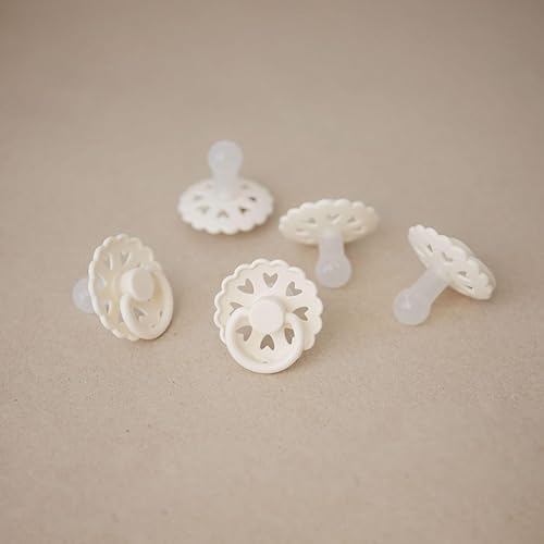 Miniatura 146 de FRIGG - Chupete de goma natural para bebés Daisy, hecho en Dinamarca, sin BPA (aurora/blanco brillante, 0-6 Meses), paquete de 2 unidades