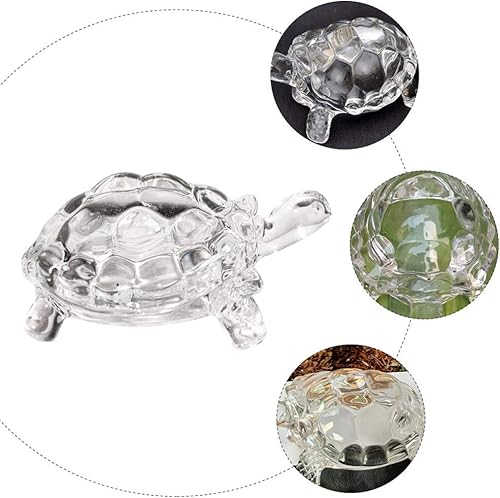Miniatura 4 de WINOMO Estatua de tortuga de cristal Feng Shui, tortuga de cristal transparente para decoración de acuario, paz, prosperidad y energía positiva
