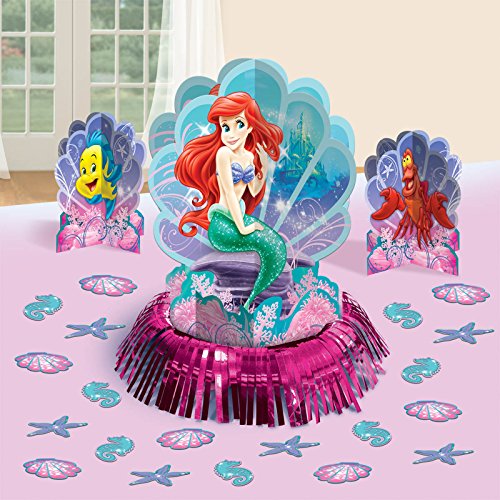 Disney Ariel Little Mermaid Birthday Party Table Decorating Kit (23 Pack), Multi Color.