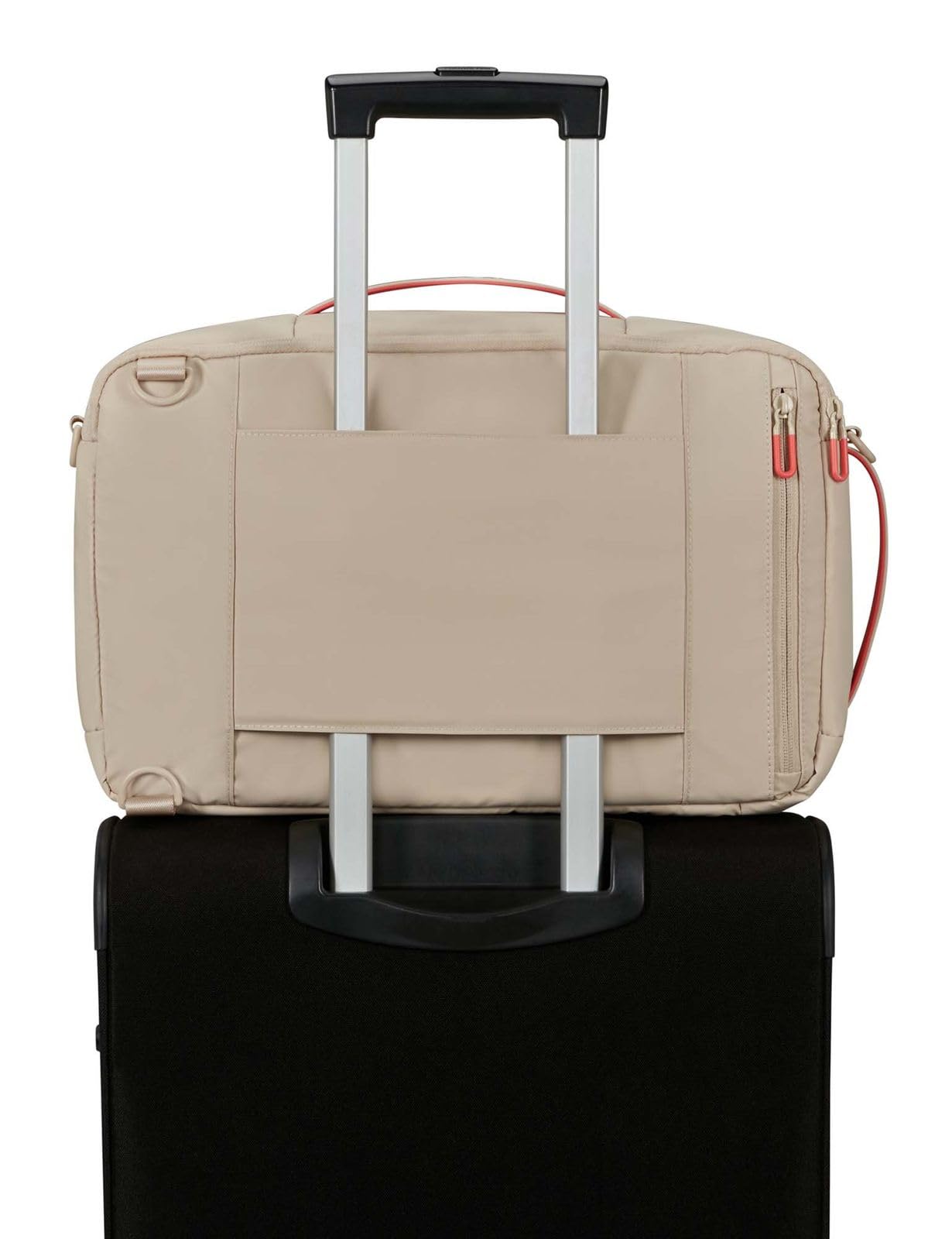 American Tourister Puffypop - Damen Untersitz Handgepäck (40 x 25 x 20 cm, 21 L, 0.70 kg) - Vielseitige 3-Way Kabinentasche, Flugzeug-Rucksack mit Laptopfach 14" - Beige