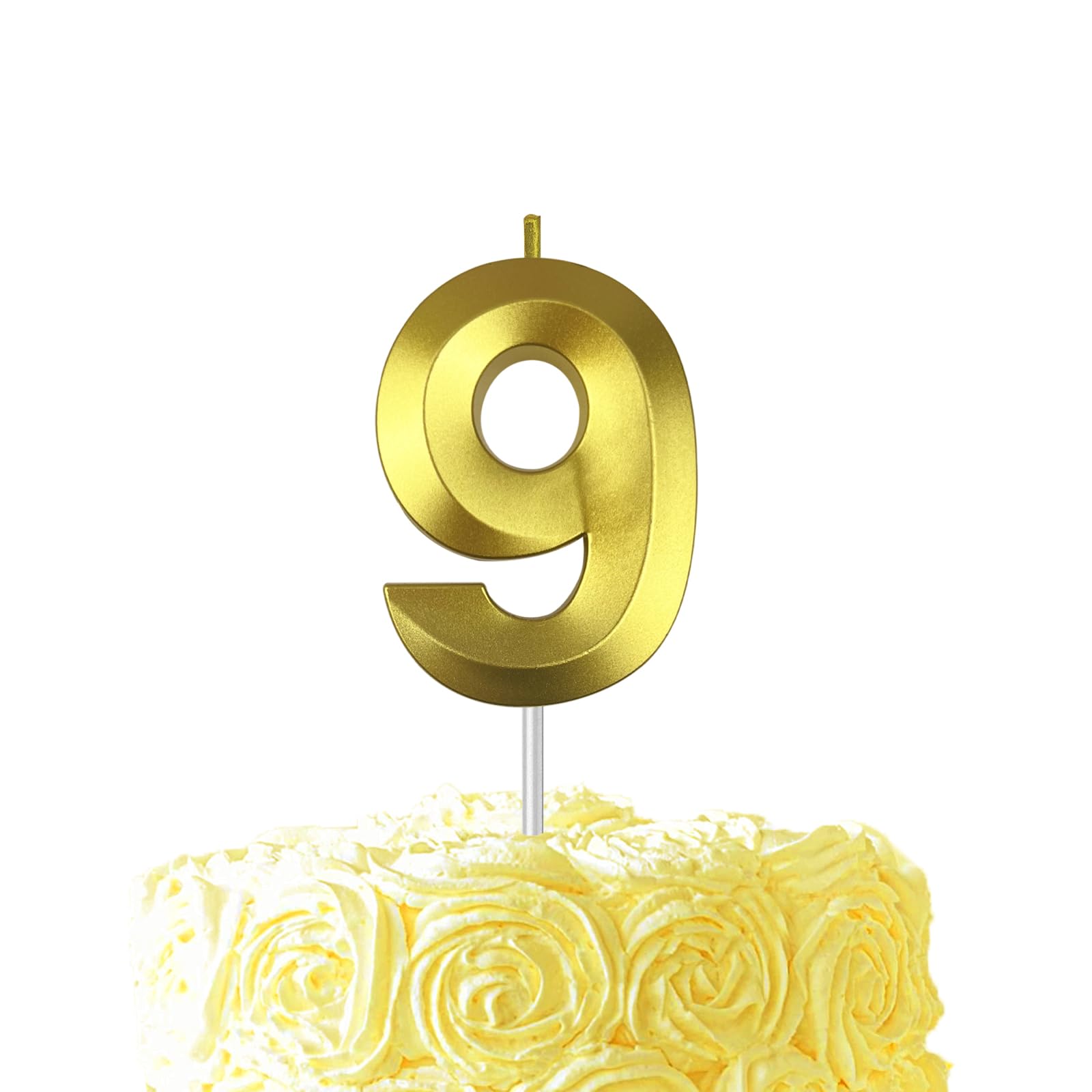Gold Birthday Number 9 Candles for Wedding Party Cake Decorations