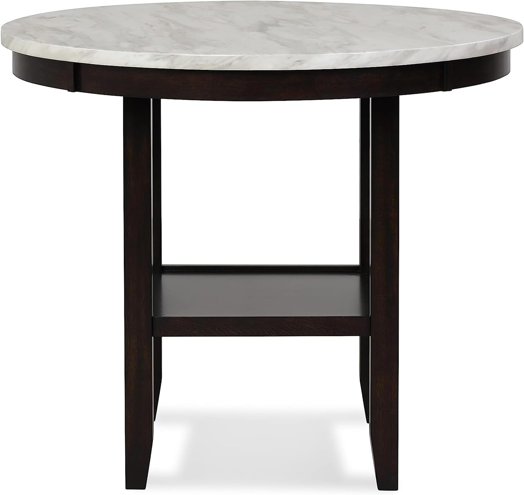 Amazon.com - New Classic Furniture Celeste Faux Marble Round Dining ...