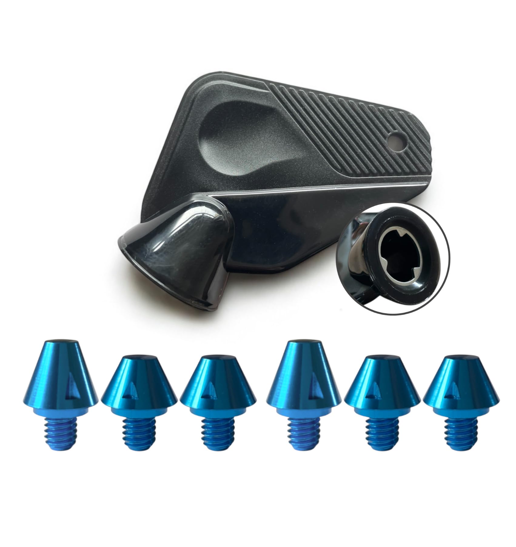 Grassroots Gear Replacement SG blue studs 6mm thread for Adidas football boots. Coloured metal cleats. Multiple pack sizes. Optional removal tool. Fits X Predator F50 Copa & more