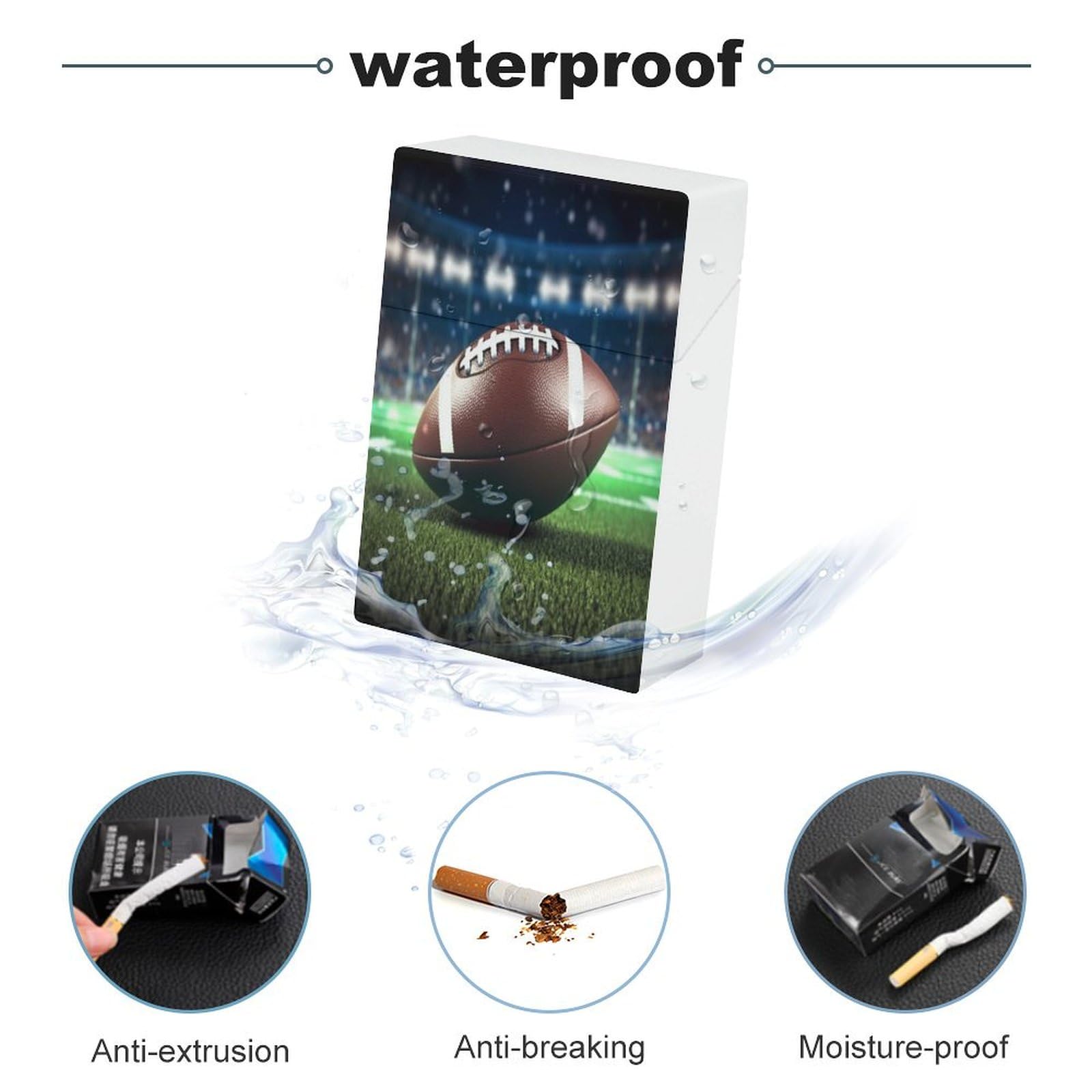 Amazon.com: Airtight Cigarette Dry Box，American Football Printed Waterproof Cigarette  Case，Protects Cigarettes from Water, Great for Outdoor Adventures : Health  & Household